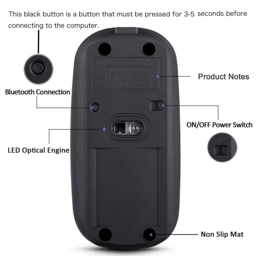 Rechargeable Bluetooth Mouse for MacBook Pro Wireless Bluetooth Mouse for Mac Laptop MacBook Air Windows Notebook MacBook (G