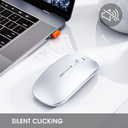 Bluetooth Mouse, INPHIC Multi-Device Slim Silent Rechargeable Bluetooth Wireless Mouse, 1600DPI