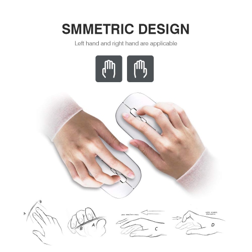 INPHIC Wireless Mouse, Slim Silent Click Rechargeable 2.4G Wireless Mice 1602DPI Mini Optical Portable Travel Cordless Mouse