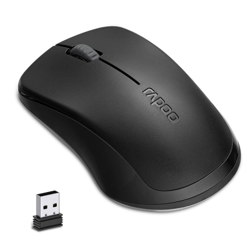 RAPOO 1680 2.4G Quiet Wireless Mouse, Portable USB Receiver, Long Range and  Battery Life, Suitable for Desktop Computers Lap