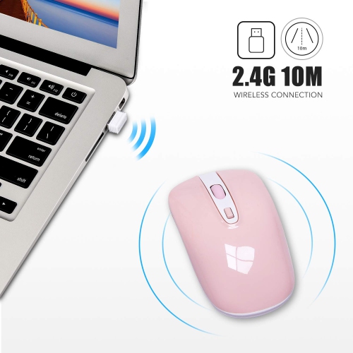 Wireless Computer Mouse, Cimetech Cordless Mouse for Laptop Ergonomic Optical with Nano Receiver USB Mouse for Laptop, Deskb