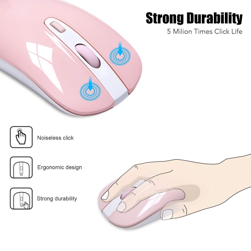 Wireless Computer Mouse, Cimetech Cordless Mouse for Laptop Ergonomic Optical with Nano Receiver USB Mouse for Laptop, Deskb