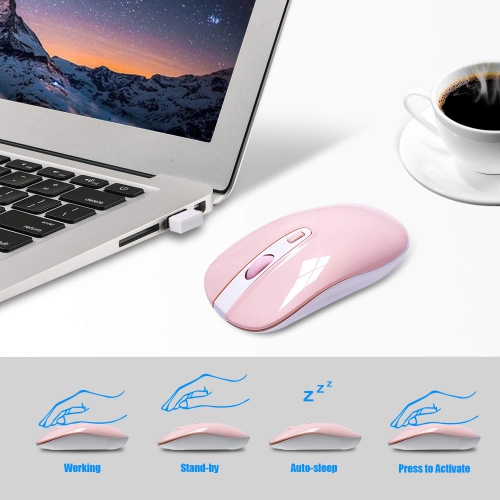 Wireless Computer Mouse, Cimetech Cordless Mouse for Laptop Ergonomic Optical with Nano Receiver USB Mouse for Laptop, Deskb