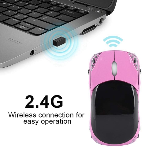 2.4G Wireless Mouse Cool Ferrari Car Optical Mouse(Pink)