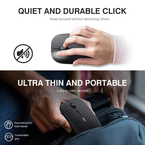 INPHIC Wireless Mouse, Slim Silent Click Rechargeable 2.4G Wireless Mice 1600DPI Mini Optical Portable Travel Cordless Mouse