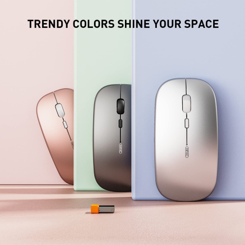INPHIC Wireless Mouse, Slim Silent Click Rechargeable 2.4G Wireless Mice 1600DPI Mini Optical Portable Travel Cordless Mouse