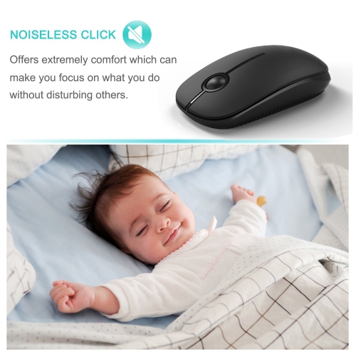 Wireless Mouse, Vssoplor 2.4G Slim Portable Computer Mice with Nano Receiver for Notebook, PC, Laptop, Computer