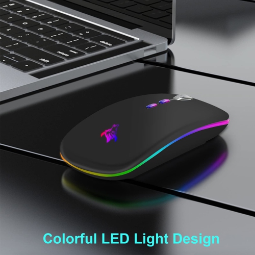 LED Wireless Mouse, Slim Rechargeable Silent Bluetooth Mouse, Portable USB Optical 2.4G Wireless Bluetooth Two Mode Computer