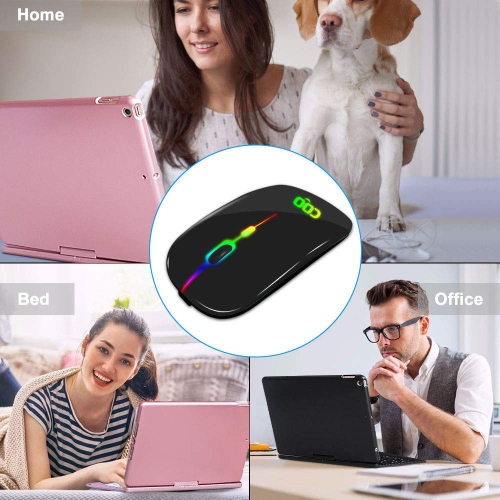 Bluetooth Wireless Mouse, Slim Dual Mode(Bluetooth 4.0 and 2.4G Wireless) Rechargeable Wireless Mouse with 3 Adjustable DPI