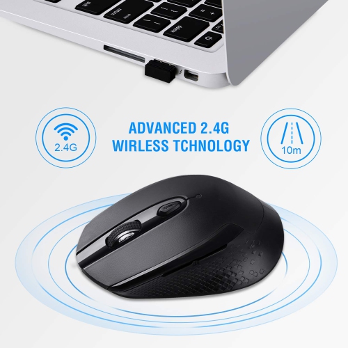 Multifunctional Wireless Mouse, Cimetech 2.4G Cordless Mouse for Laptop with USB Receiver Comfortable Click Computer Mice, 6