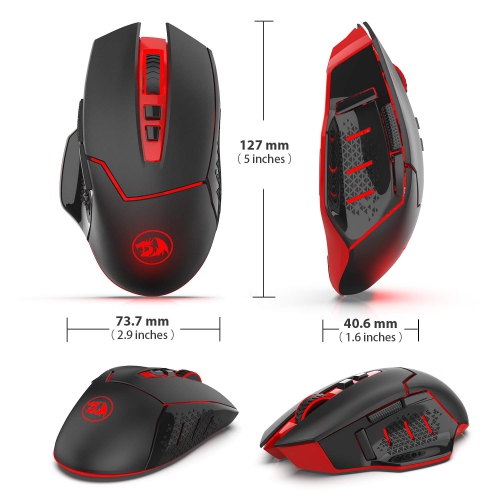Redragon M690-1 2400 DPI Optical 2.4G Wireless Gaming Mouse, 5 Adjustable DPI Levels Portable Gaming & Office Mice with 8 Bu