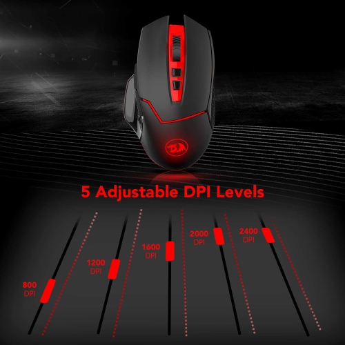 Redragon M690-1 2400 DPI Optical 2.4G Wireless Gaming Mouse, 5 Adjustable DPI Levels Portable Gaming & Office Mice with 8 Bu
