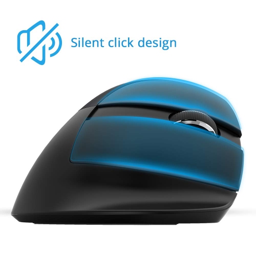 Souris verticale sans fil rechargeable de luxe, petite souris ergonomique silencieuse 2,4 GHz avec BT 4.0, 6 boutons et 4 ppp de Gear, RGB COM