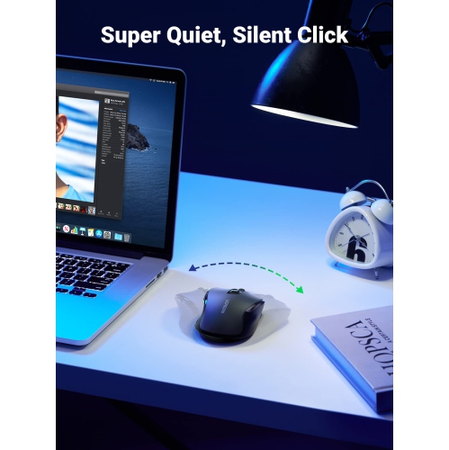 Wireless Computer Mouse for PC Ergonomic Mouse Laptop Mouse 2.4G with 4000 DPI 6 Buttons Auto-Sleep Mode USB Mouse Mac Mode Compatible with Laptop