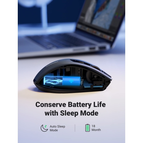 Wireless Computer Mouse for PC Ergonomic Mouse Laptop Mouse 2.4G with 4000 DPI 6 Buttons Auto-Sleep Mode USB Mouse Mac Mode Compatible with Laptop