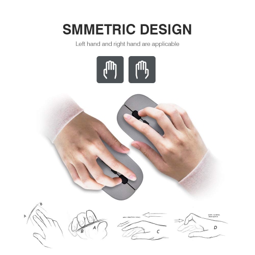 Souris sans fil silencieuse d’INPHIC, mise à niveau : Niveau de batterie visible , Souris d’ordinateur sans fil rechargeable ultramince 2,4 GHz 1