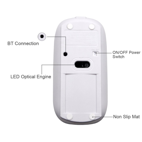 Bluetooth Wireless Charger Computer Mouse for MacBook Air Mac Pro Laptop Ipad Pad PC The Laser Optical Rechargeable Mini Slim Silent Mice is