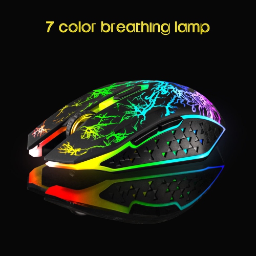 VEGCOO C10 Wireless Gaming Mouse, Rechargeable Gaming Mouse , Silent Optical Mice with 2.4G USB Receiver, 3 Level DPI, 7 But