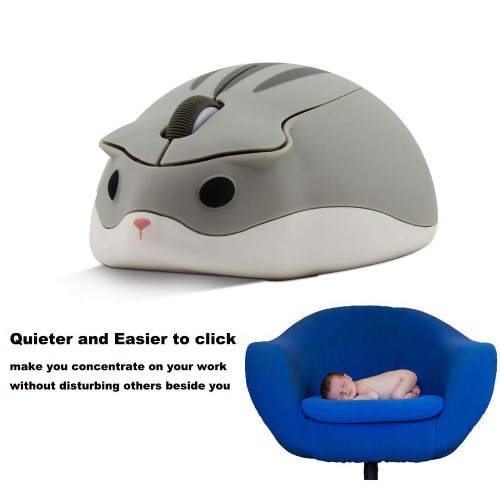 2.4GHz Wireless Mouse Cute Hamster Shape Less Noice Portable Mobile Optical 1200DPI USB Mice Cordless Mouse for PC Laptop Co