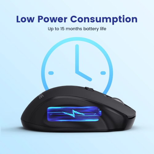 LODVIE Wireless Mouse for Laptop,2400 DPI Wireless Computer Mouse with 6 Buttons,2.4G Ergonomic USB Cordless Mouse,15 Months