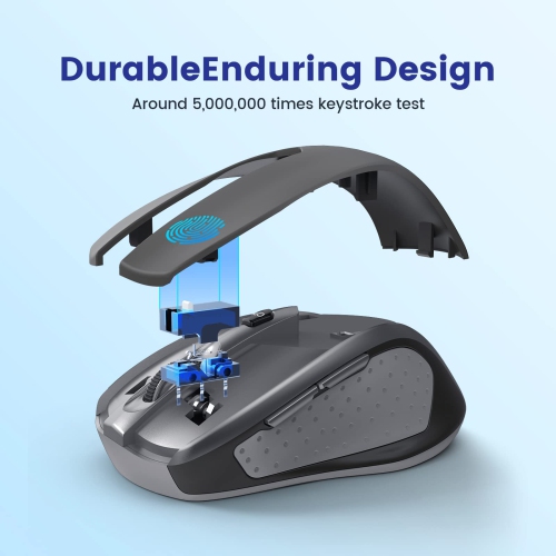 LODVIE Wireless Mouse for Laptop , 2400 DPI Wireless Computer Mouse with 6 Buttons, 2.4G Ergonomic USB Cordless Mouse, 15 Mo