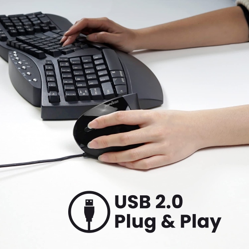 Perixx PERIMICE-513L Left Handed Ergonomic Vertical Mouse - 1000/1600 DPI - Recommended with RSI User