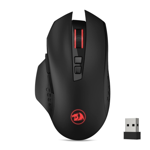 HLD  Ragon M656 Gainer Wireless Gaming Mouse, 4000 Dpi 2.4Ghz Wireless Gamer Mouse W/ 5 Dpi Levels, 7 Macro Buttons Led B In Red