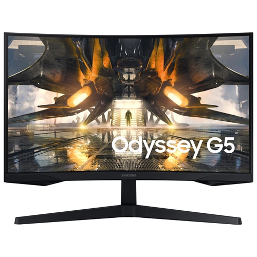 SAMSUNG  - Odyssey G5 27" Qhd 165Hz 1Ms Gtg Curved Va Lcd Freesync Gaming Monitor (Ls27Ag550Enxza) - In Black