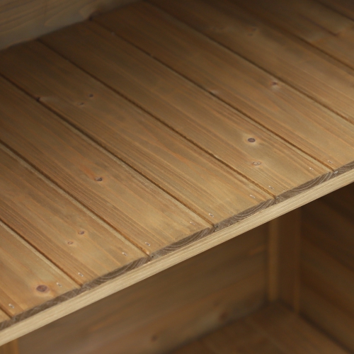 Armoire de rangement extérieure Outsunny Garden Shed avec 2 portes, armoire de rangement en bois massif pour garage, meuble de jardin, 34 3,3 x 18 x