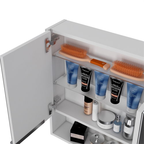 TUHOME Jaspe 24" Mirror Medicine Cabinet With Shelf In White