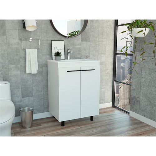 TUHOME Khari 24" Floor Cabinet Engineered Wood Vanities in White
