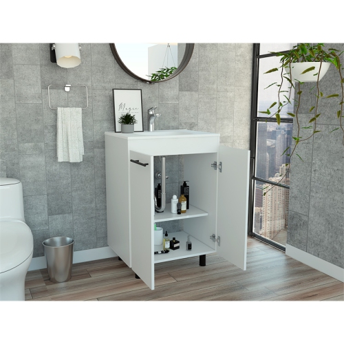 TUHOME Khari 24" Floor Cabinet Engineered Wood Vanities in White