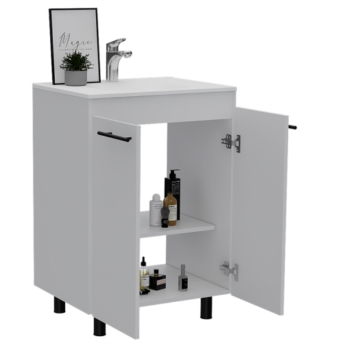 TUHOME Khari 24" Floor Cabinet Engineered Wood Vanities in White