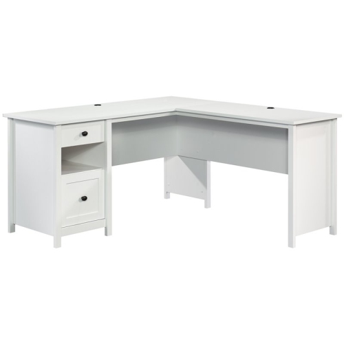 SAUDER  County Line Wooden L Shaped Computer Desk In Soft White