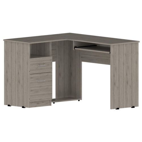 Tuhome Mix L-Shaped Desk - Color - Light Gray- Material -Engineered Wood