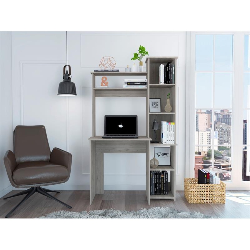 TUHOME FURNITURE  Tuhome Versalles Desk Engineered Wood Desks In In Gray