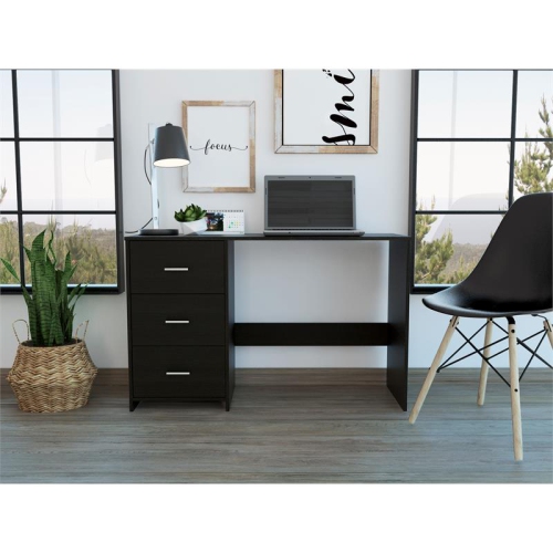 TUHOME FURNITURE Tuhome Classic Computer Desk With Three Drawers In Black