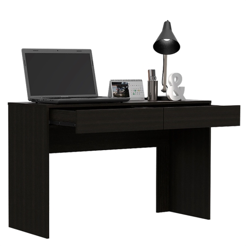 TUHOME Acre Computer Desk Two Drawers Engineered Wood Desks in Black