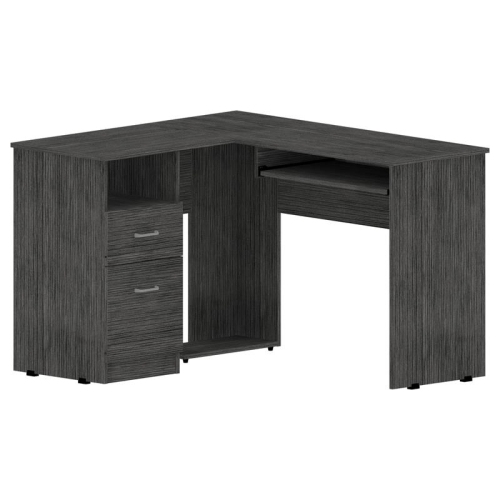 TUHOME FURNITURE  Tuhome - Engineered Wood Modern Mix L-Shaped Desk - Smoky Oak