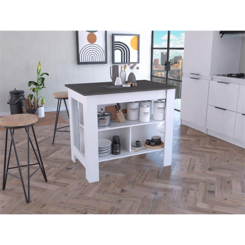 TUHOME Cala Kitchen Island Engineered Wood Kitchen Islands in Multi-color