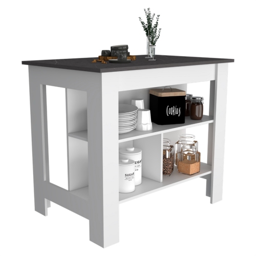 TUHOME Cala Kitchen Island Engineered Wood Kitchen Islands in Multi-color