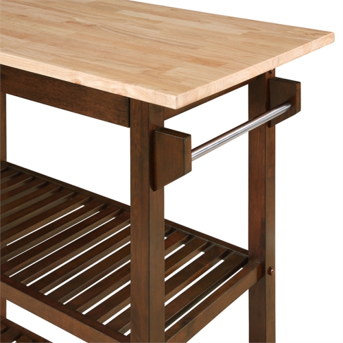 Designs2Go Three-Tier Butcher Block Kitchen Island w/Drawer in Espresso Wood
