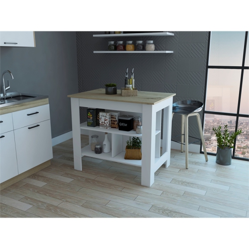 TUHOME Cala Kitchen Island Engineered Wood Kitchen Islands in Multi-color