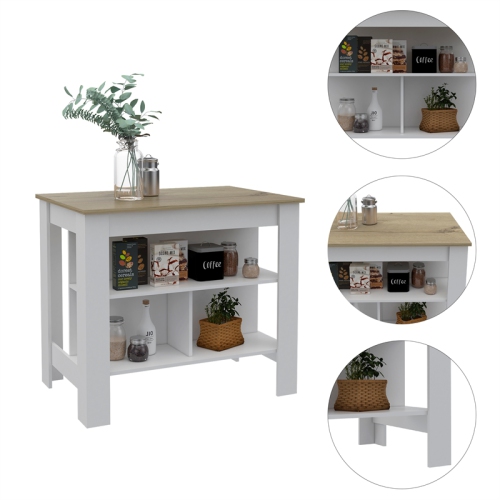 TUHOME Cala Kitchen Island Engineered Wood Kitchen Islands in Multi-color