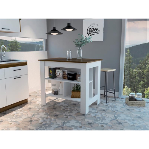 TUHOME Cala Kitchen Island Engineered Wood Kitchen Islands in Multi-color