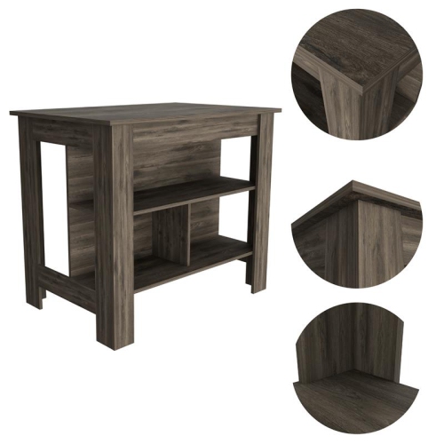 TUHOME Cala Kitchen Island Engineered Wood Kitchen Islands in Brown