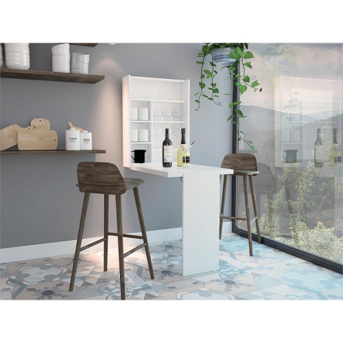 TUHOME FURNITURE  Vatta Wall Mounted Floating Wine Rack In In White