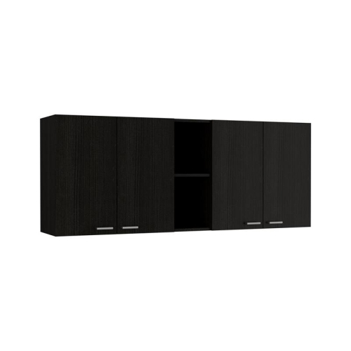 TUHOME FURNITURE  Tuhome Modern Engineered Wood Portofino 150 Wall Cabinet In Black