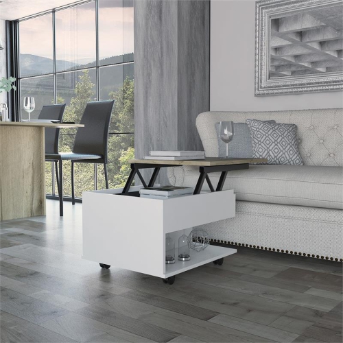 Tuhome Furniture Luanda Lift Top Coffee Table With Casters in White