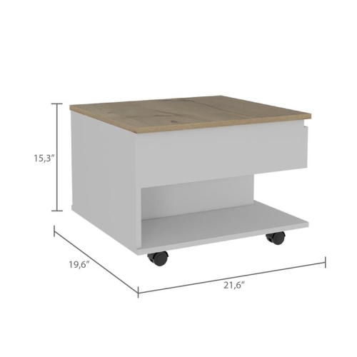 Tuhome Furniture Luanda Lift Top Coffee Table With Casters in White
